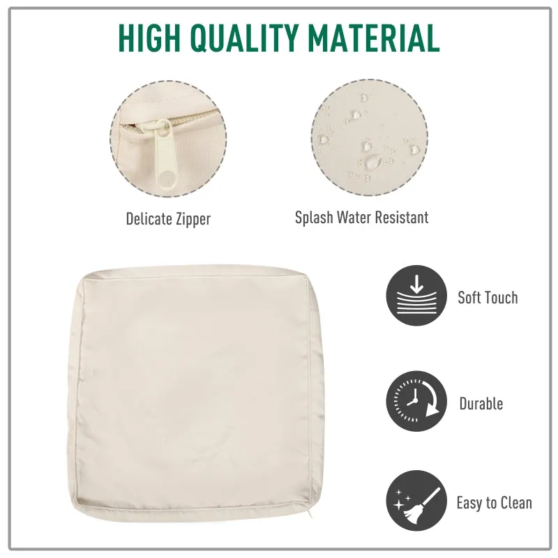 14pc Patio Rattan Sofa Set Cushion Cover - White