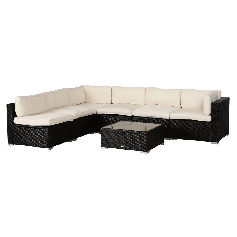 14pc Patio Rattan Sofa Set Cushion Cover - White