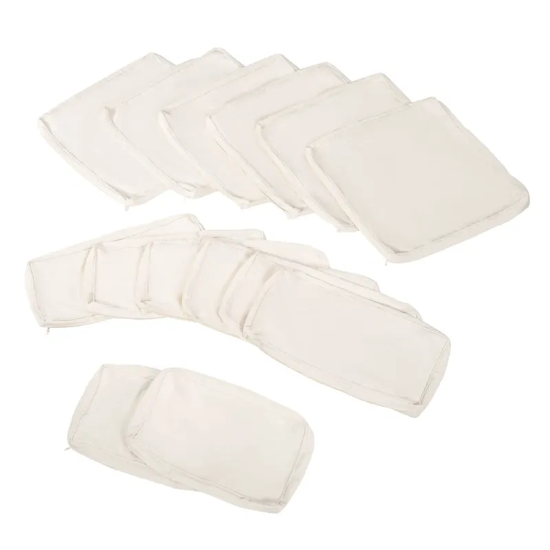 14pc Patio Rattan Sofa Set Cushion Cover - White