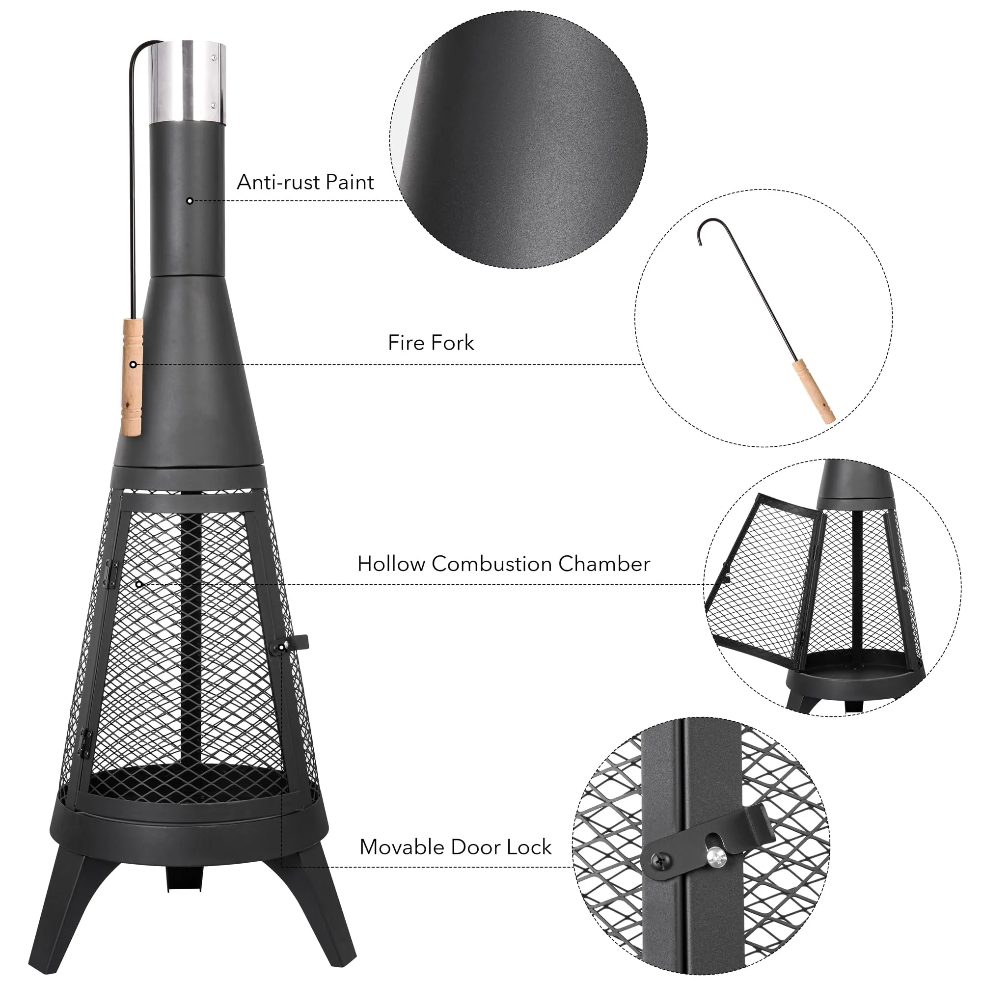 47.2" Cast Iron Chiminea