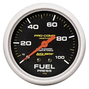 AutoMeter 5412 GAUGE; FUEL PRESS; 2 5/8in.; 100PSI; LIQUID FILLED MECH; PRO-COMP