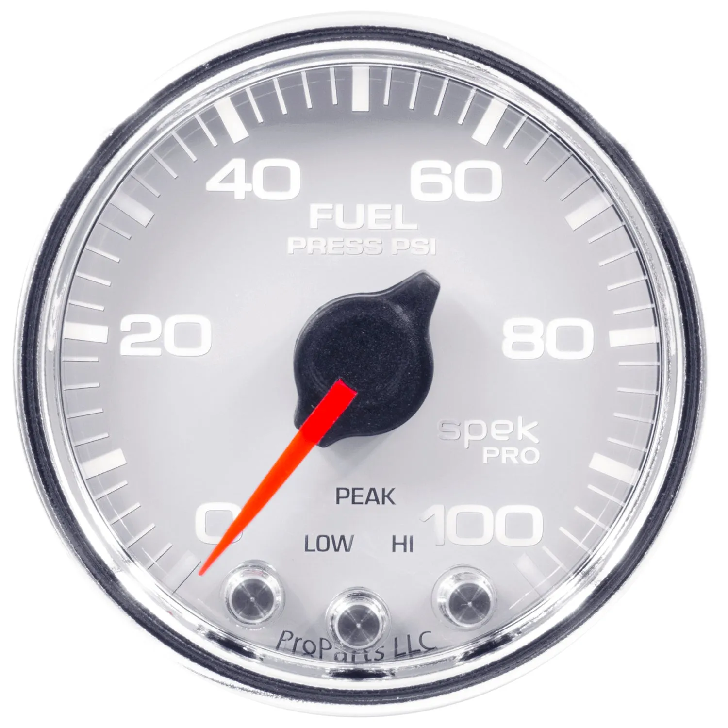 AutoMeter P31411 GAUGE; FUEL PRESS; 2 1/16in.; 100PSI; STEPPER MOTOR W/PEAK/WARN; WHT/CHRM; SPEK