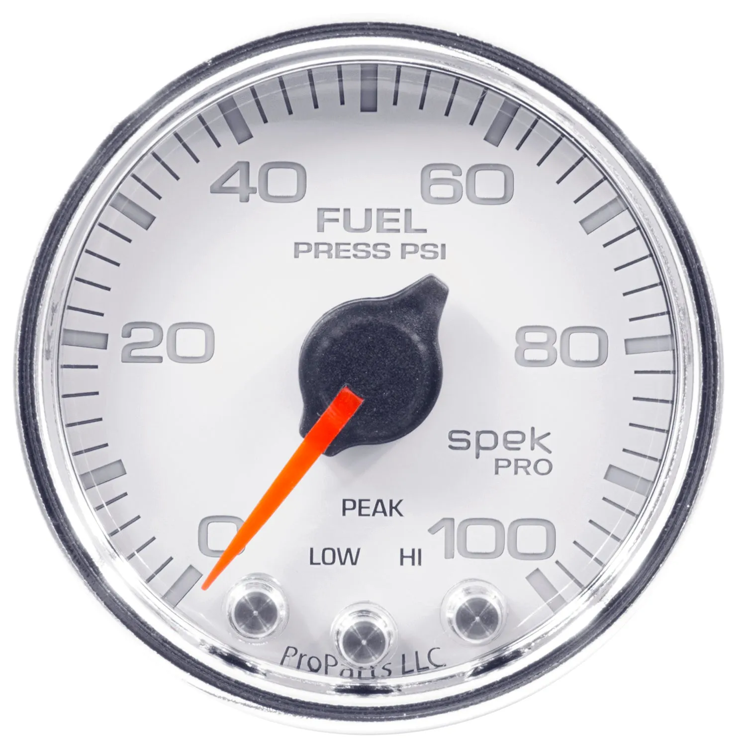 AutoMeter P31411 GAUGE; FUEL PRESS; 2 1/16in.; 100PSI; STEPPER MOTOR W/PEAK/WARN; WHT/CHRM; SPEK