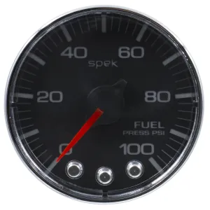 AutoMeter P314318 GAUGE; FUEL PRESS; 2 1/16in.; 100PSI; STEPPER MOTOR W/PEAK/WARN; BLK/CHRM; SPEK