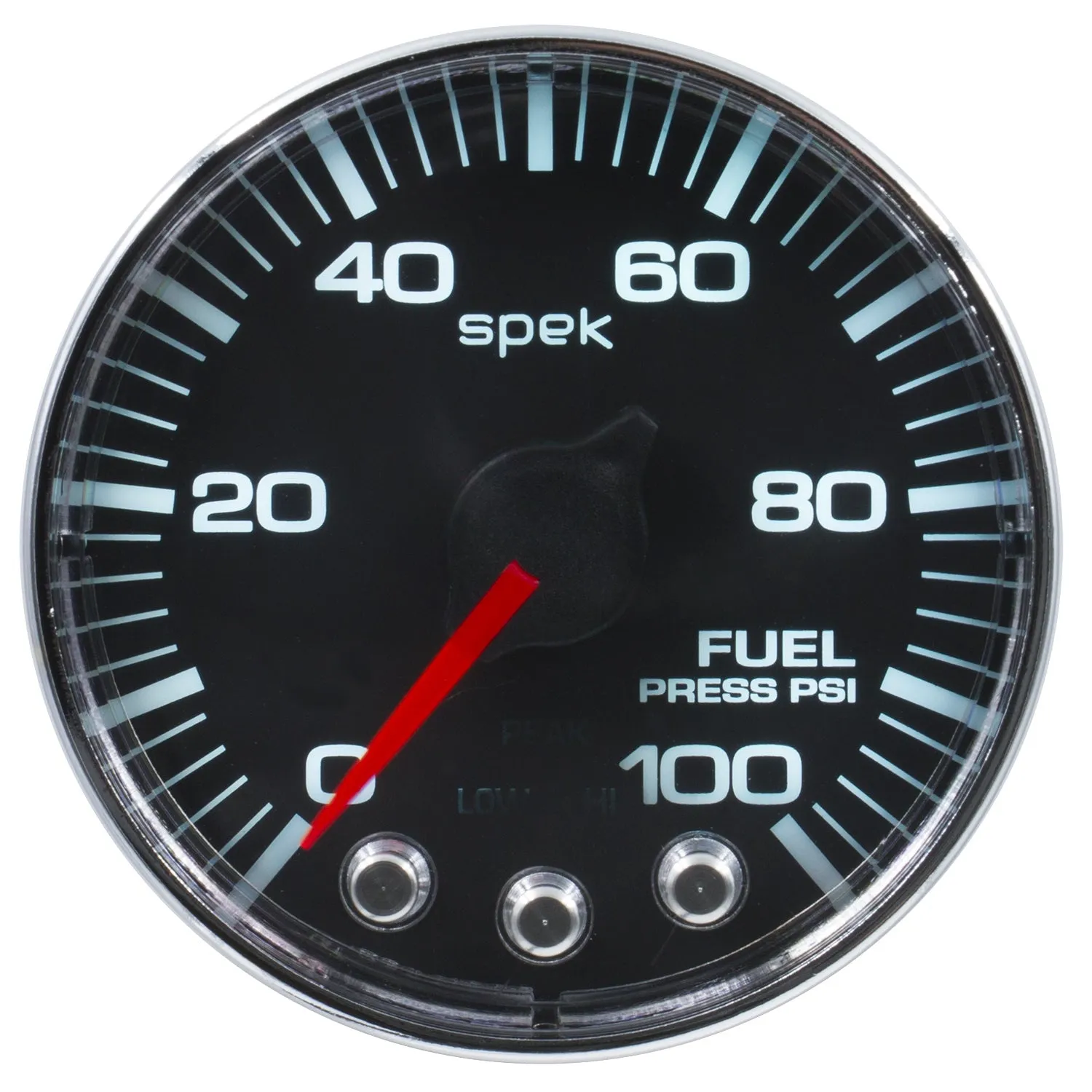 AutoMeter P314318 GAUGE; FUEL PRESS; 2 1/16in.; 100PSI; STEPPER MOTOR W/PEAK/WARN; BLK/CHRM; SPEK
