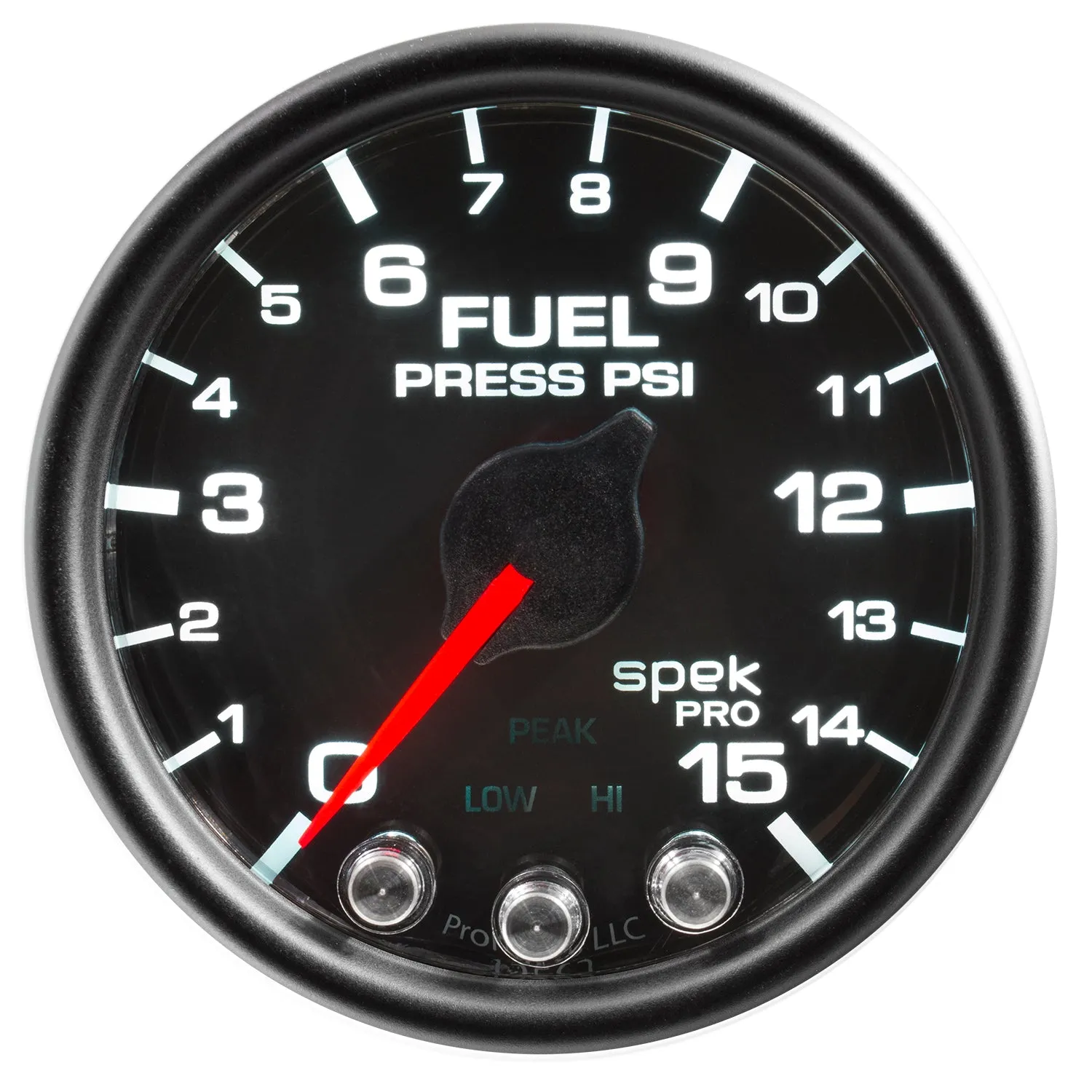 AutoMeter P31532 GAUGE; FUEL PRESS; 2 1/16in.; 15PSI; STEPPER MOTOR W/PEAK/WARN; BLK/BLK; SPEK