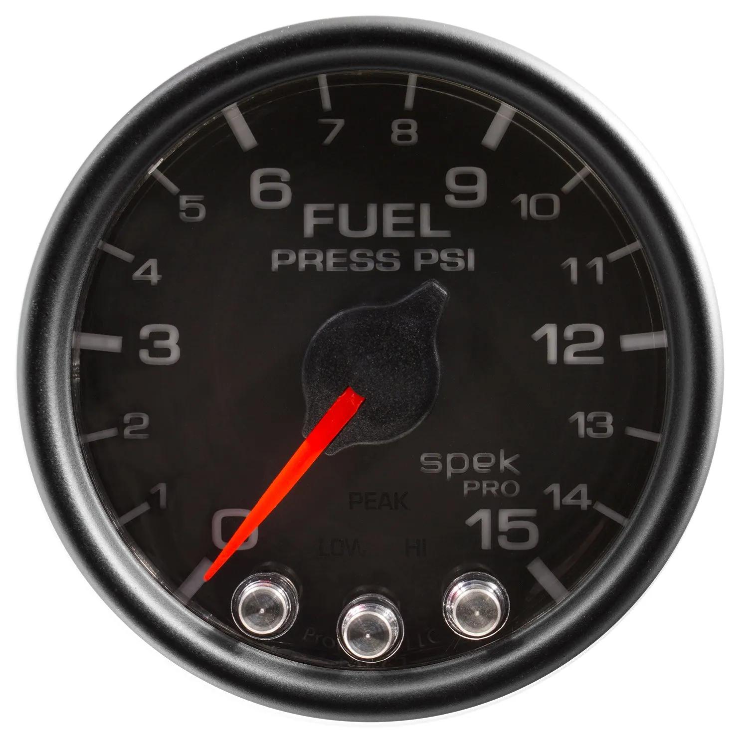 AutoMeter P31532 GAUGE; FUEL PRESS; 2 1/16in.; 15PSI; STEPPER MOTOR W/PEAK/WARN; BLK/BLK; SPEK