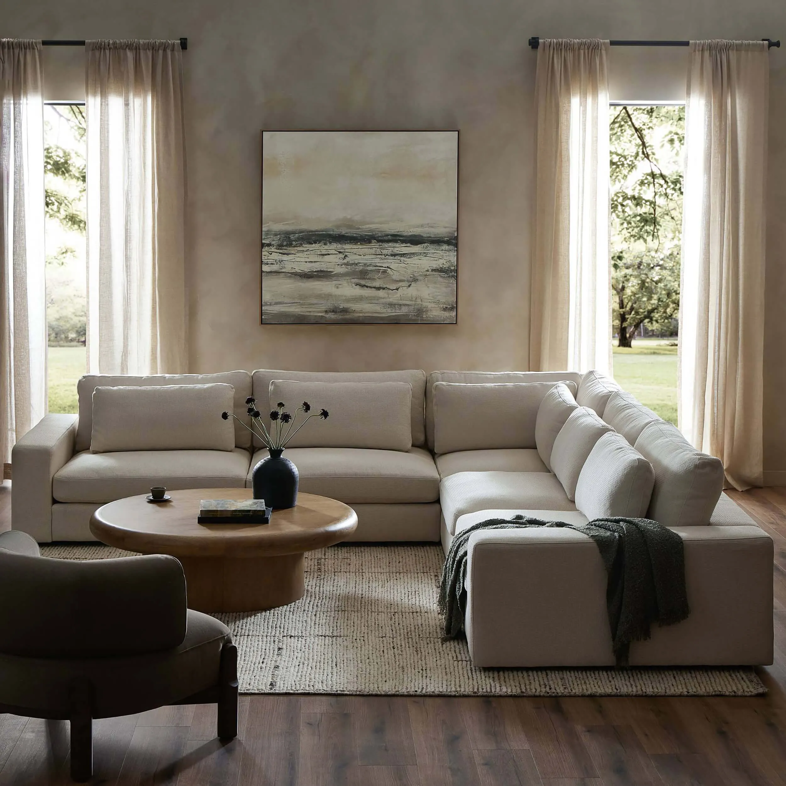 Bloor 5 Piece Sectional, Clairmont Sand