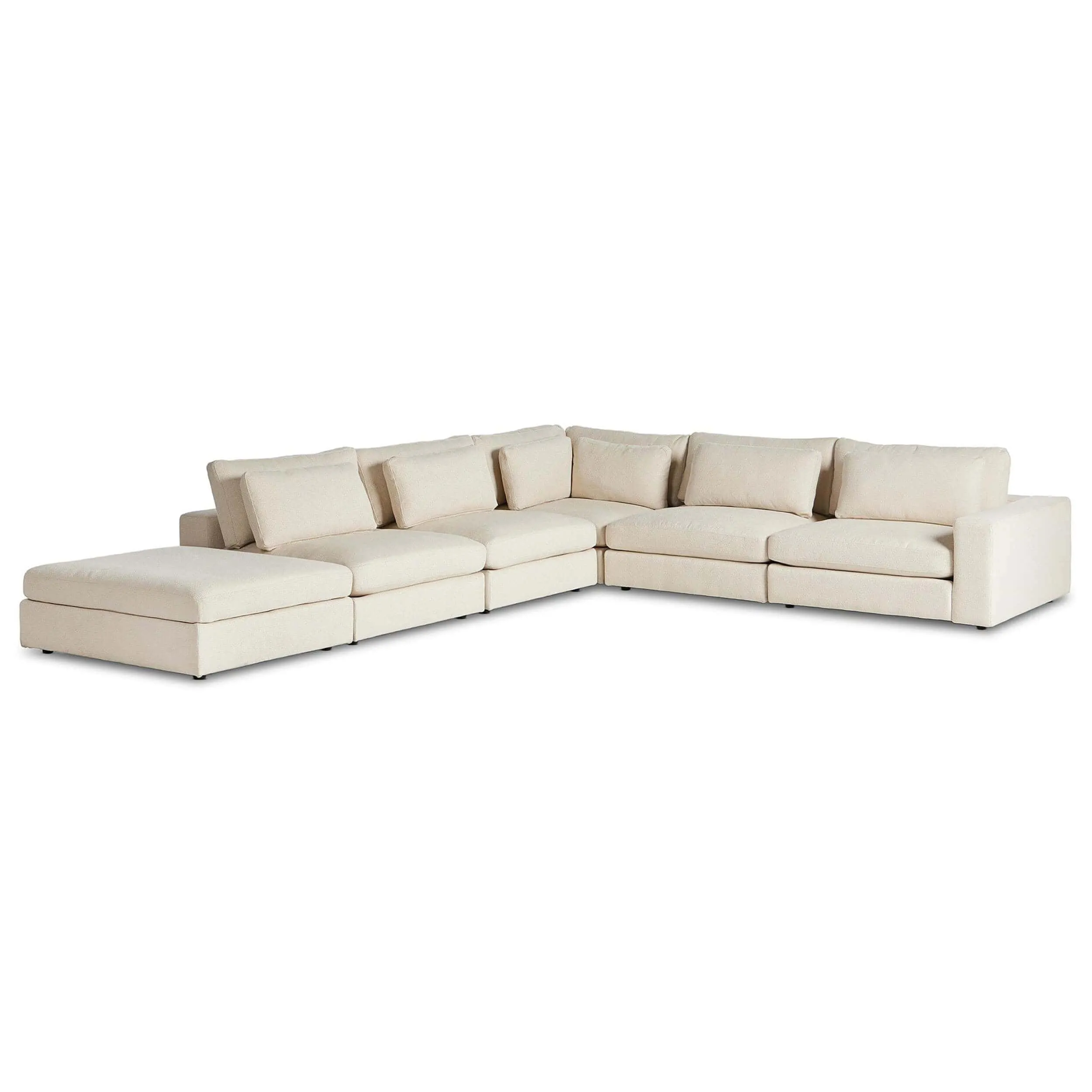 Bloor 5 Piece Sofa Sectional w/Ottoman, Clairmont Sand