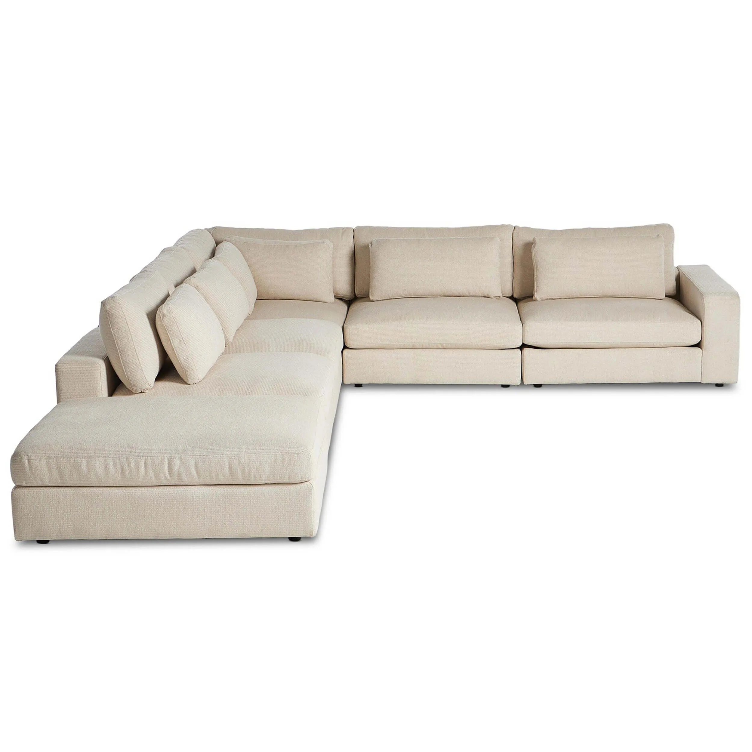 Bloor 5 Piece Sofa Sectional w/Ottoman, Clairmont Sand