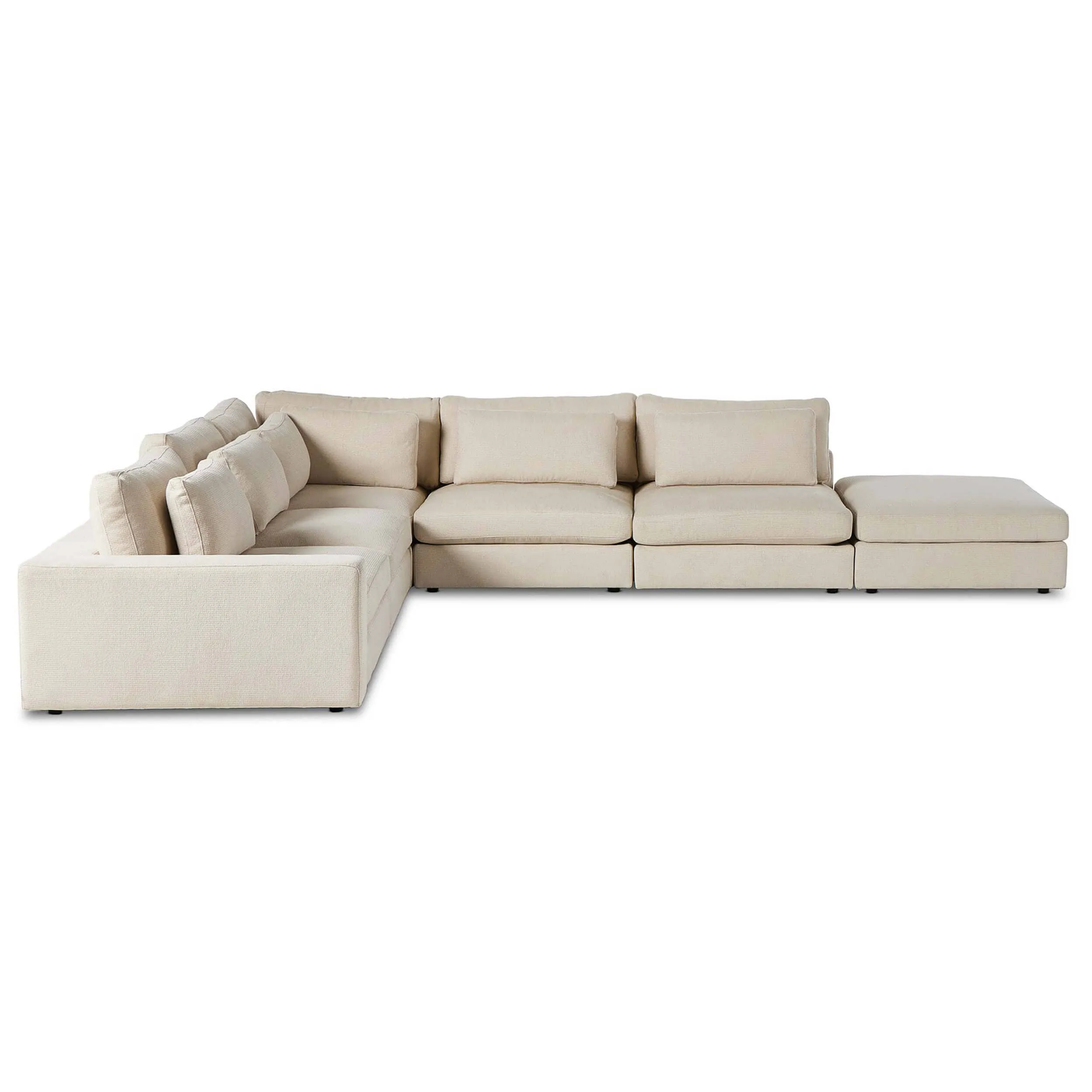 Bloor 5 Piece Sofa Sectional w/Ottoman, Clairmont Sand