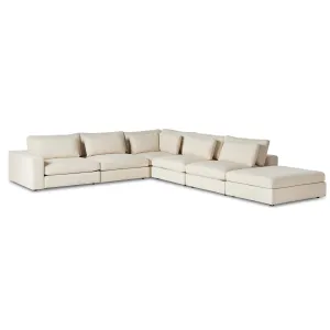 Bloor 5 Piece Sofa Sectional w/Ottoman, Clairmont Sand