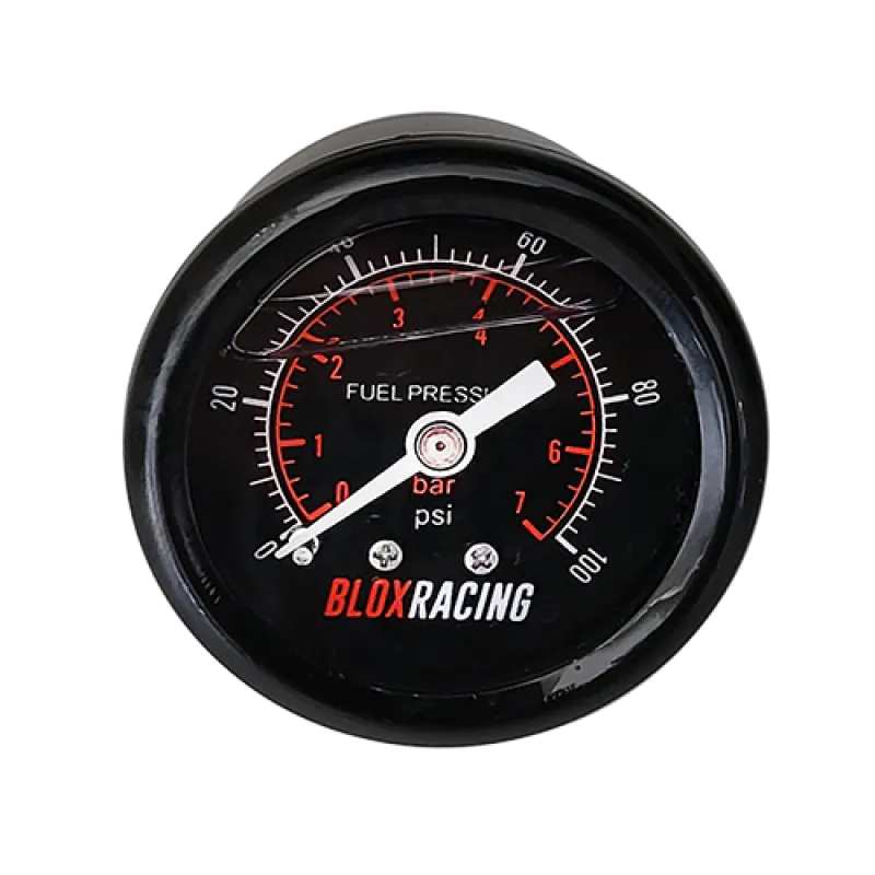 Blox Racing Liquid-Filled Fuel Pressure Gauge 0-100psi (Black Face) - BXGA-00125-BK