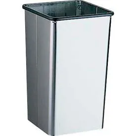 Bobrick® Stainless Steel Open Top Trash Can, 21 Gallon