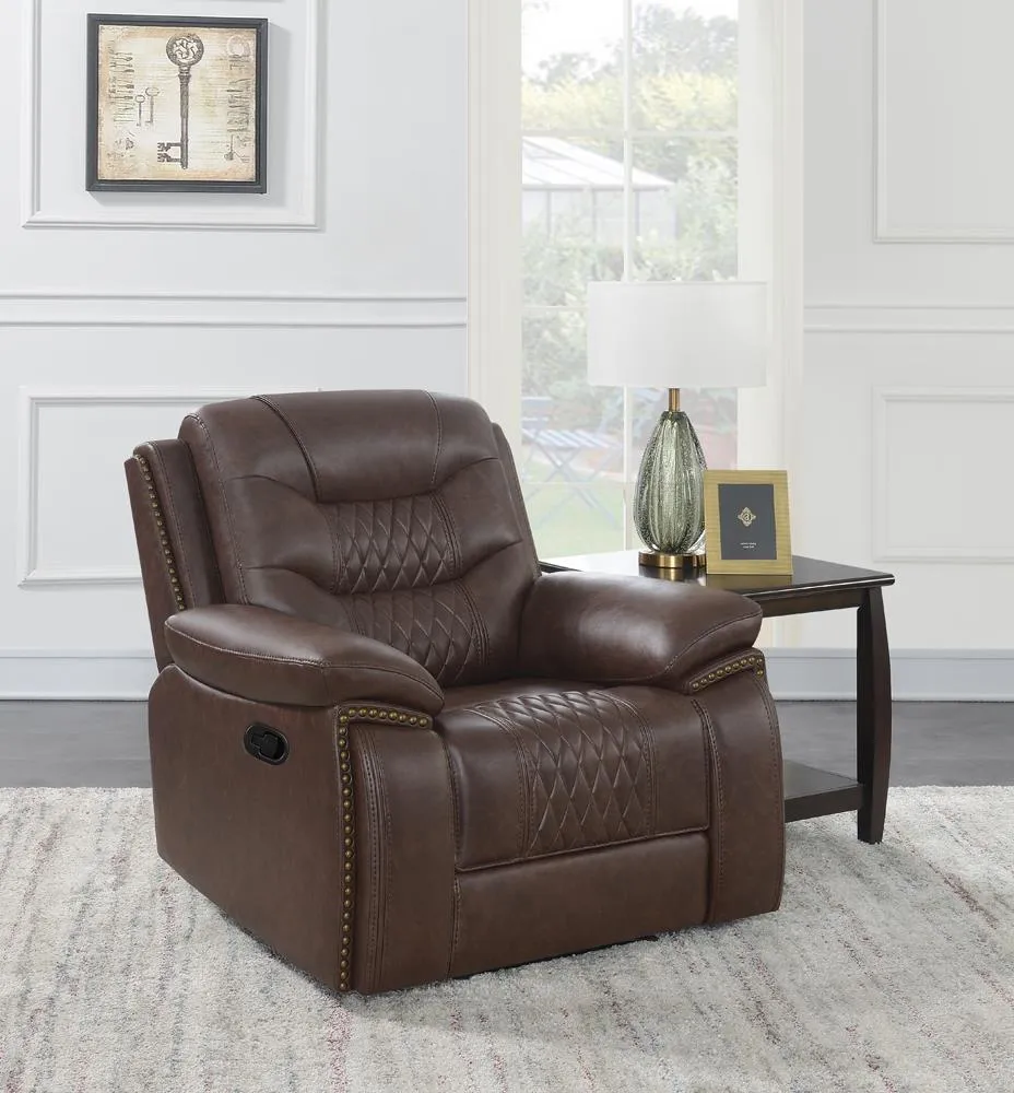 Brown - Flamenco Tufted Upholstered Recliner Brown