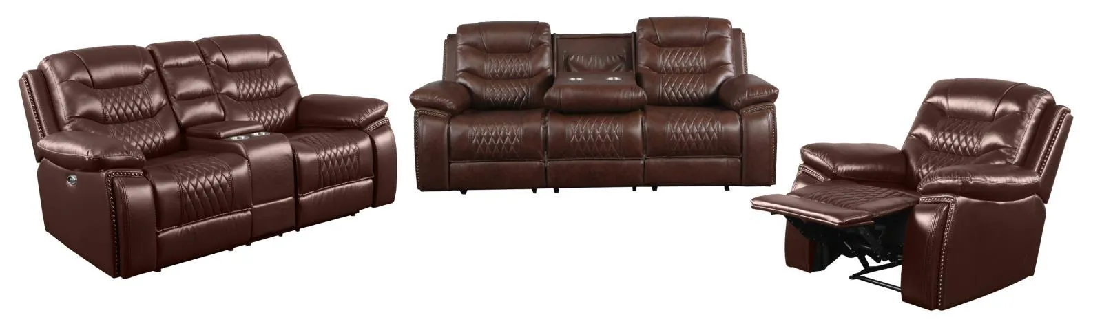 Brown - Flamenco Tufted Upholstered Recliner Brown