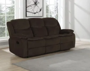 Brown - Jennings Upholstered Motion Sofa With Drop-down Table Brown