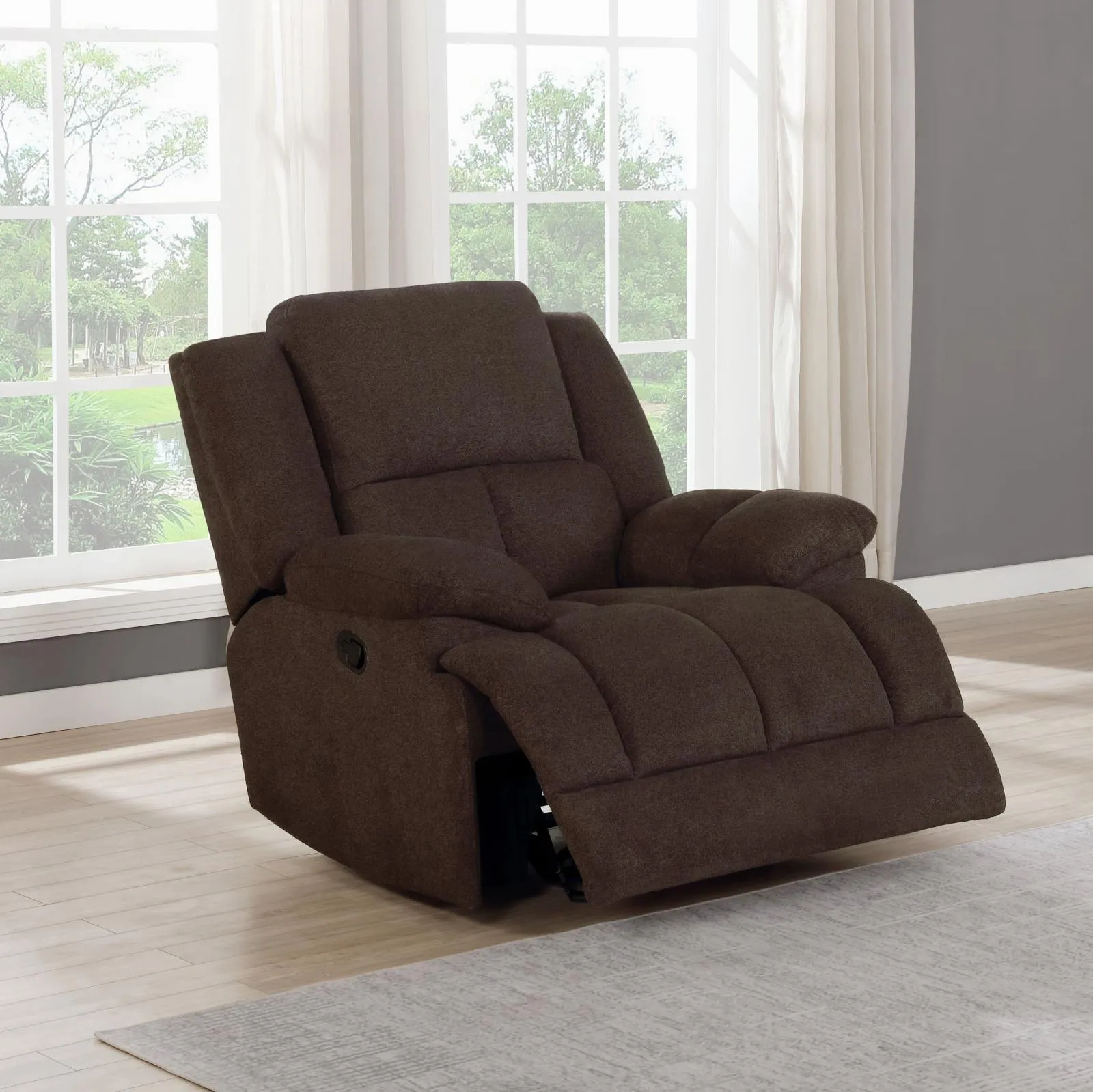 Brown - Waterbury Upholstered Glider Recliner Brown