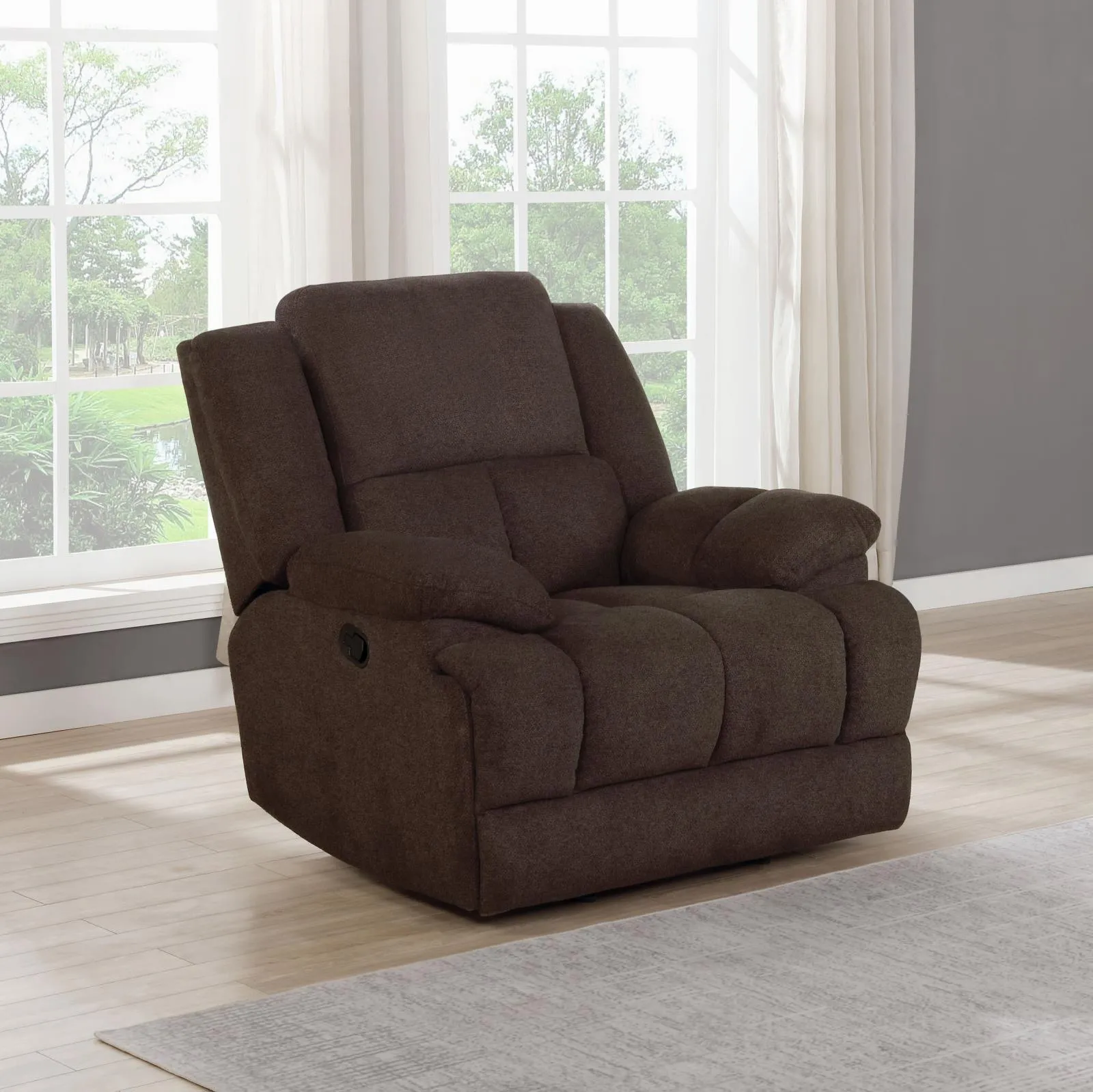 Brown - Waterbury Upholstered Glider Recliner Brown