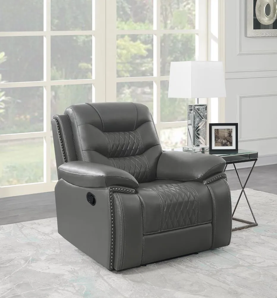 Charcoal - Flamenco Tufted Upholstered Recliner Charcoal