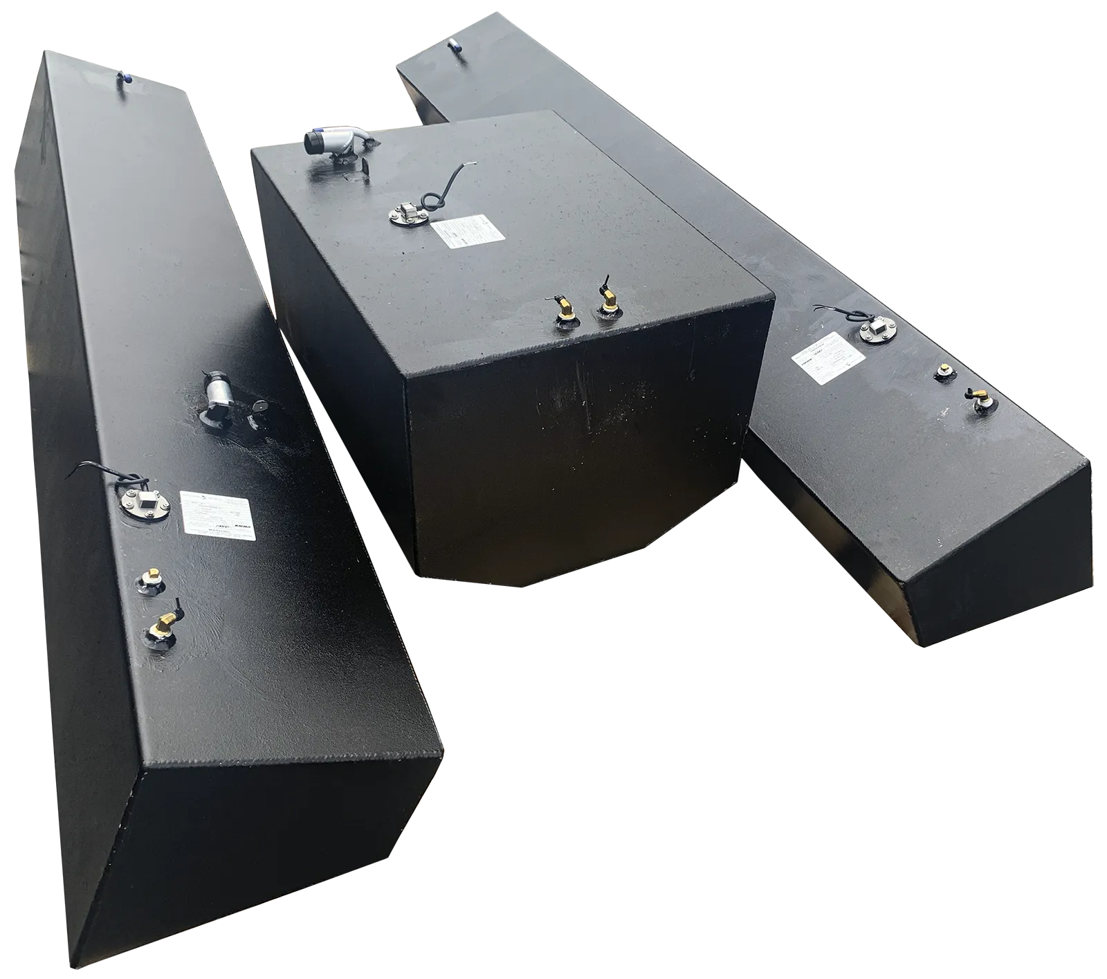 Contender 31' OEM Replacement 3 Fuel Tank Combo Kit #2 - 1 Small Belly (75 gal.) & 2 Standard Saddle Tanks
