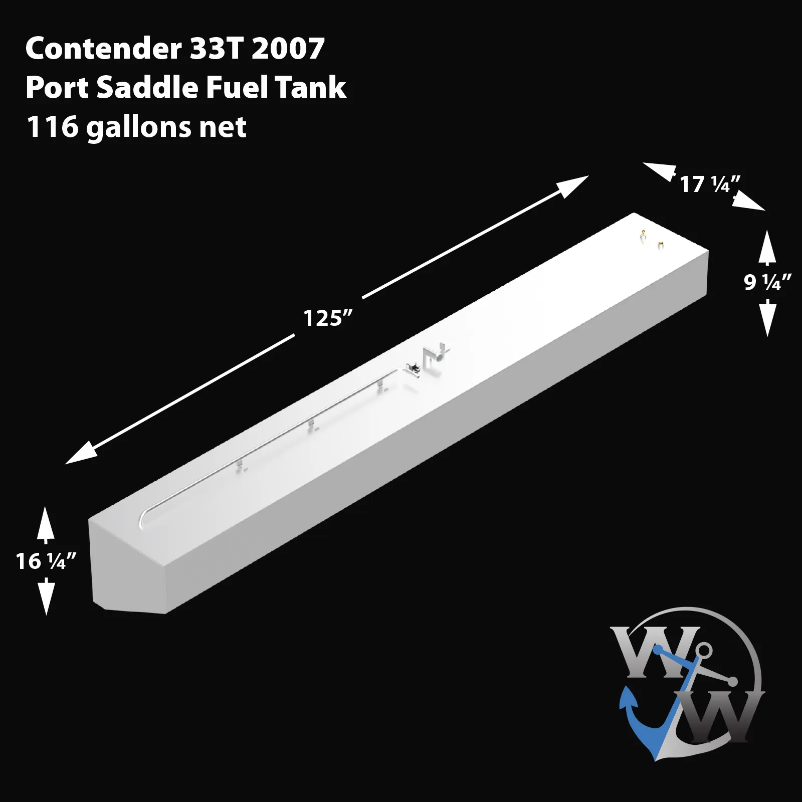 Contender 33T - 2007 - 1 x 142 gal. net, plus 2 x 116 gal. net Saddle, plus 1 x 31 gal. net Water Tank OEM Tanks Replacement Combo