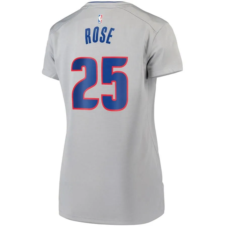 Detroit Pistons Derrick Rose Fanatics Branded Replica Fast Break Player Statement Jersey Womens - Grey | Ireland I3183Q3