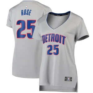 Detroit Pistons Derrick Rose Fanatics Branded Replica Fast Break Player Statement Jersey Womens - Grey | Ireland I3183Q3