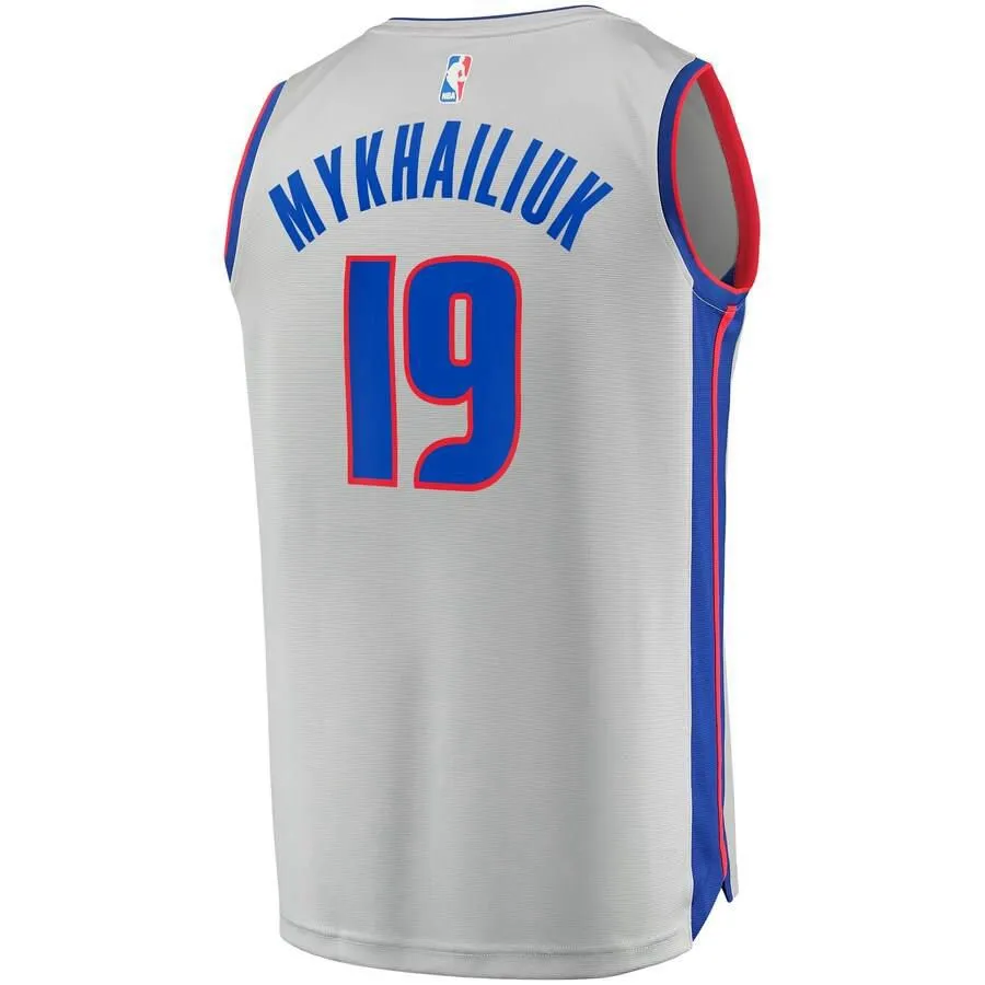 Detroit Pistons Sviatoslav Mykhailiuk Fanatics Branded Replica Fast Break Player Statement Jersey Kids - Grey | Ireland F9320P4