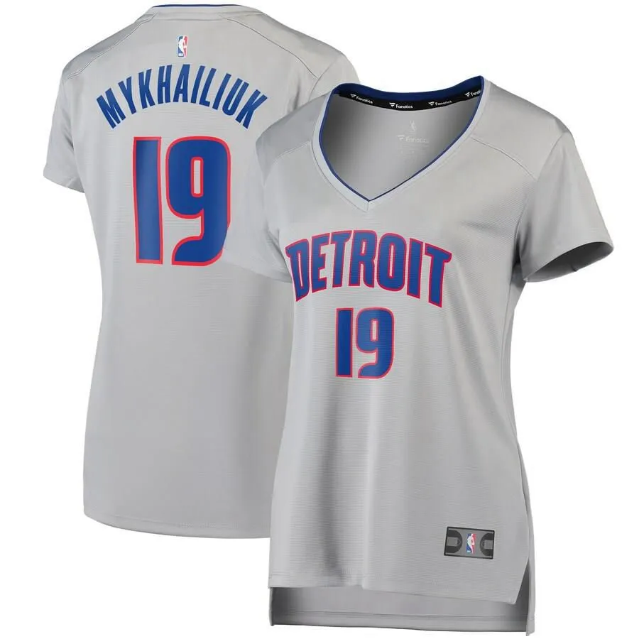 Detroit Pistons Sviatoslav Mykhailiuk Fanatics Branded Replica Fast Break Player Statement Jersey Womens - Grey | Ireland E3750K0