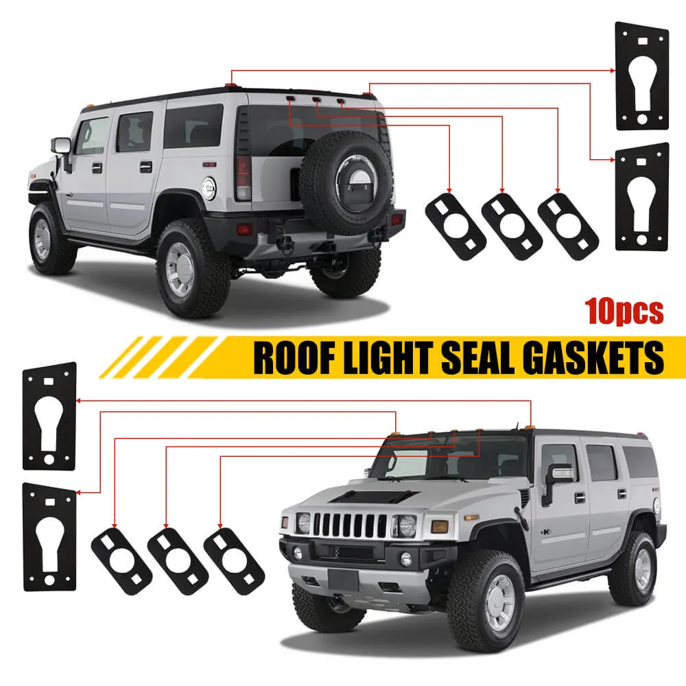 Fit for 03-09 Hummer H2 and 05-09 H2 SUT Roof Light Gaskets Anti-Leak Seal 10pcs