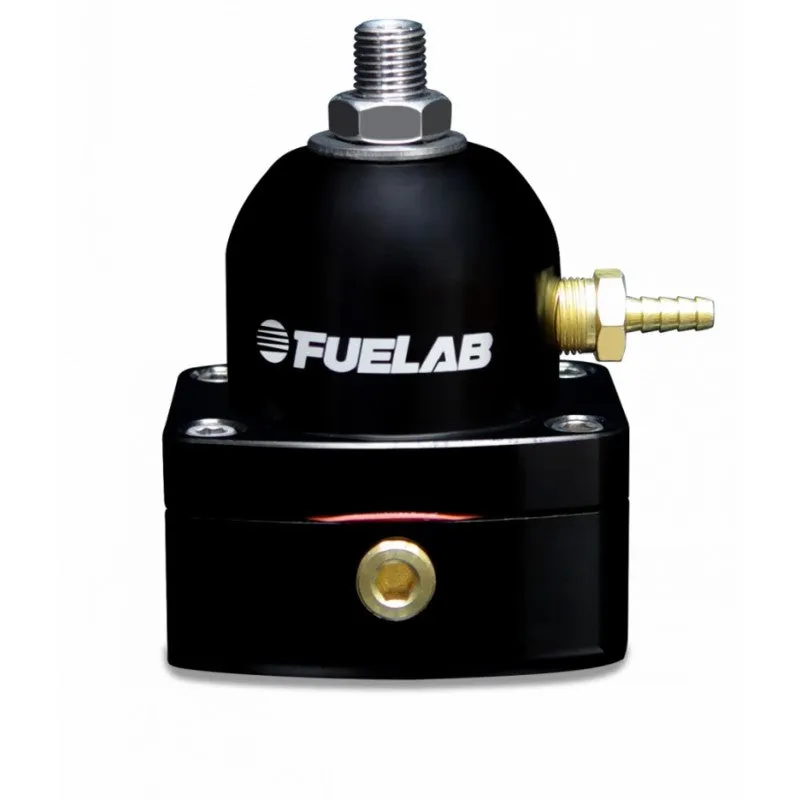FUELAB 52502-1 Fuel Pressure Regulator In-Line Carbureted (4-12 psi, 6AN-In, 6AN-Out) Black
