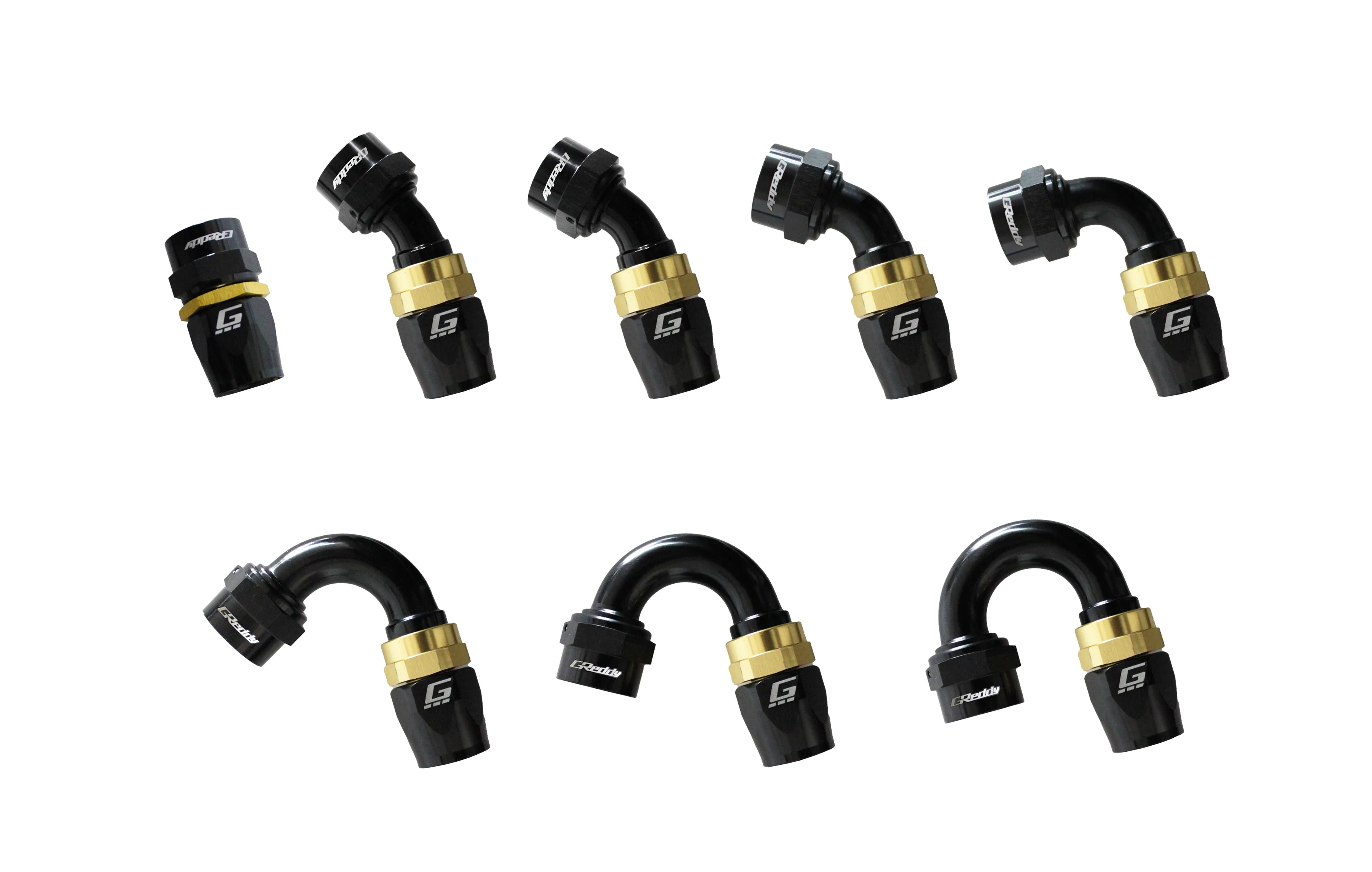 GReddy -04 AN Swivel Hose End(s) - Black / Gold anodized