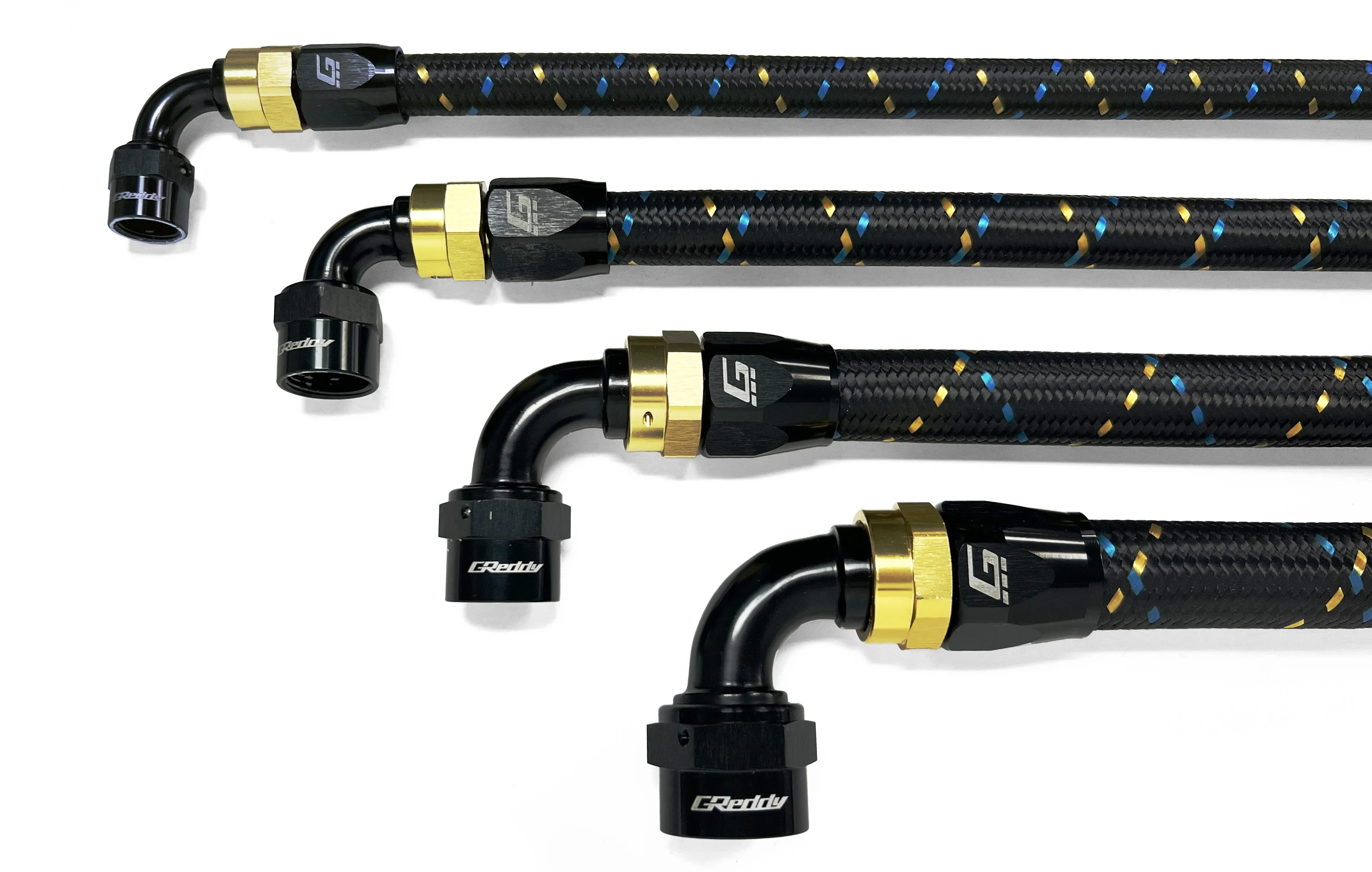 GReddy -04 AN Swivel Hose End(s) - Black / Gold anodized