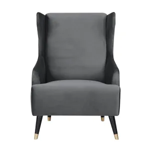 Grey Scandinavian Fabric Upholstered Accent Chair - Sylvia
