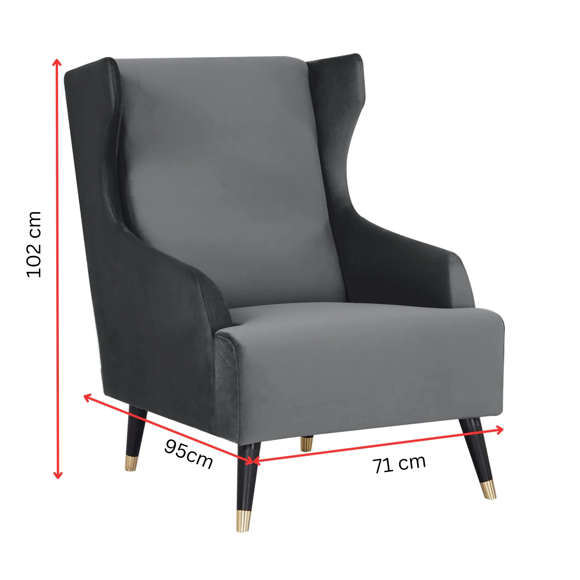 Grey Scandinavian Fabric Upholstered Accent Chair - Sylvia