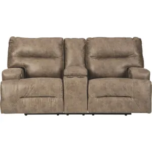 Hazenburg- EXCLUSIVE Reclining Power Loveseat with Console