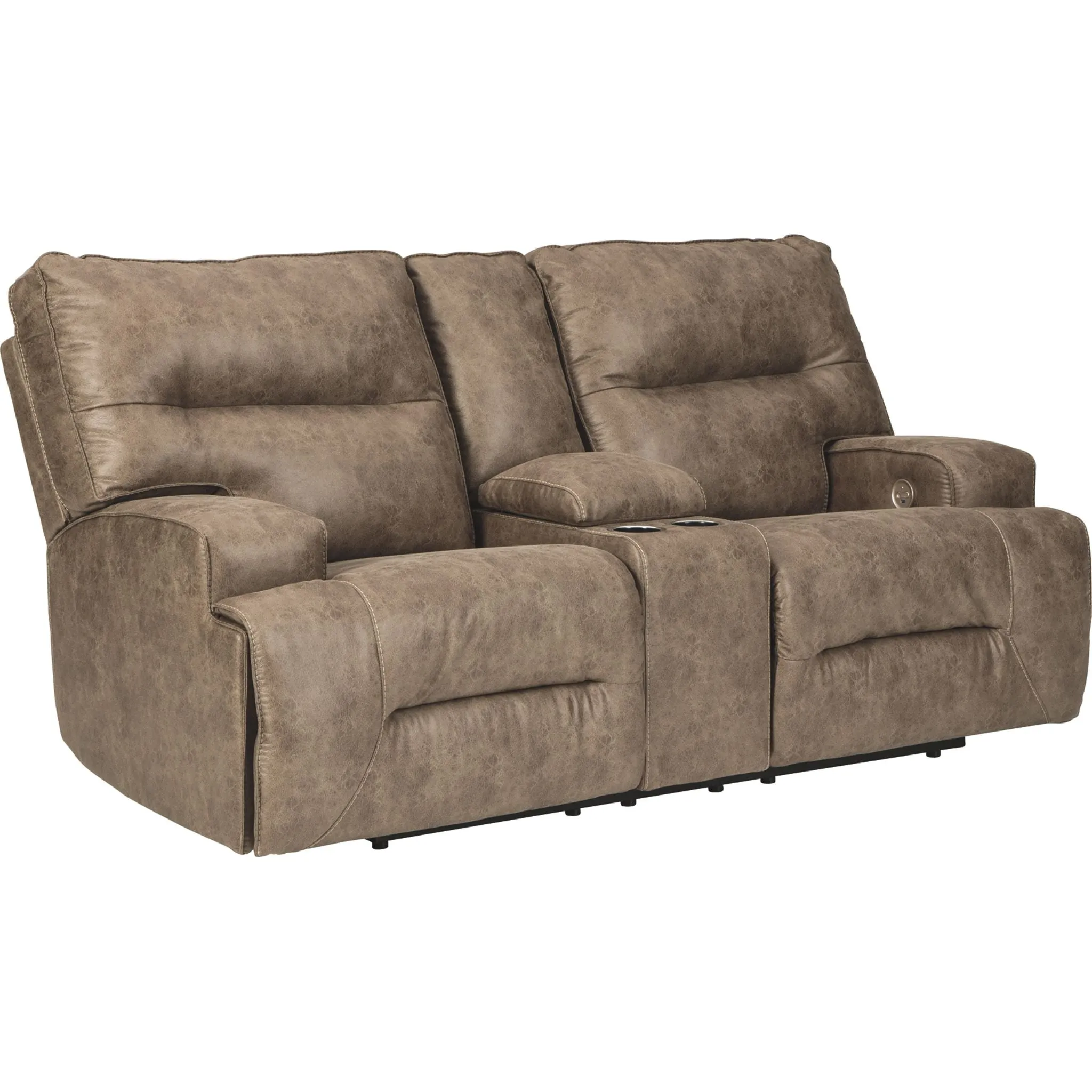 Hazenburg- EXCLUSIVE Reclining Power Loveseat with Console