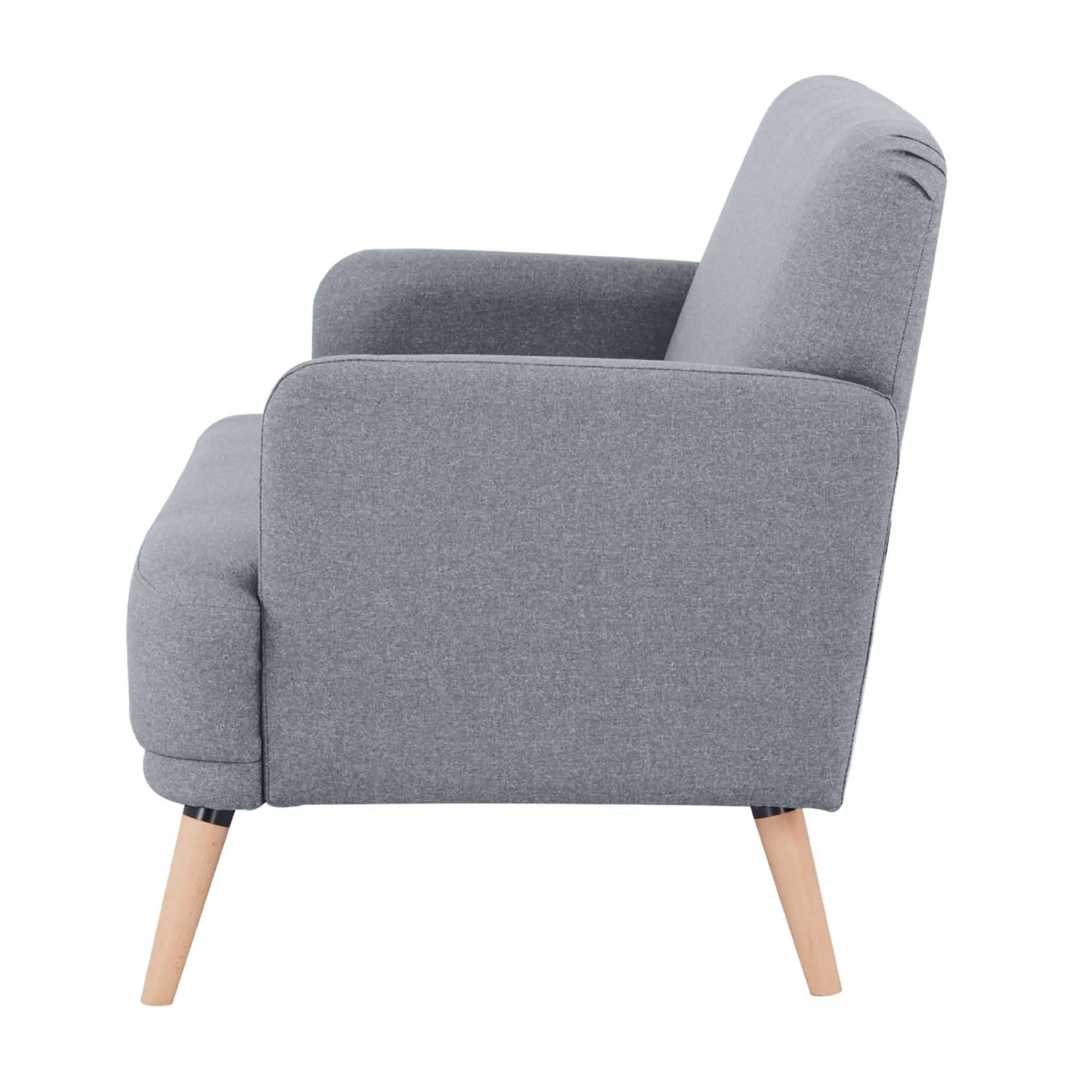 Light Grey Upholstered 2-Seater Sofa, Foam Support, Scandinavian Style