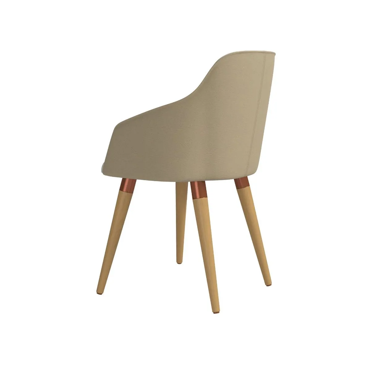 Martha Double-Sided Fabric Leather Accent Chair in Beige