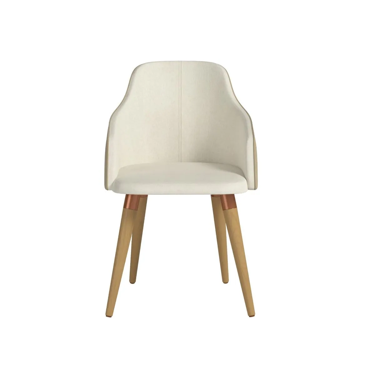 Martha Double-Sided Fabric Leather Accent Chair in Beige