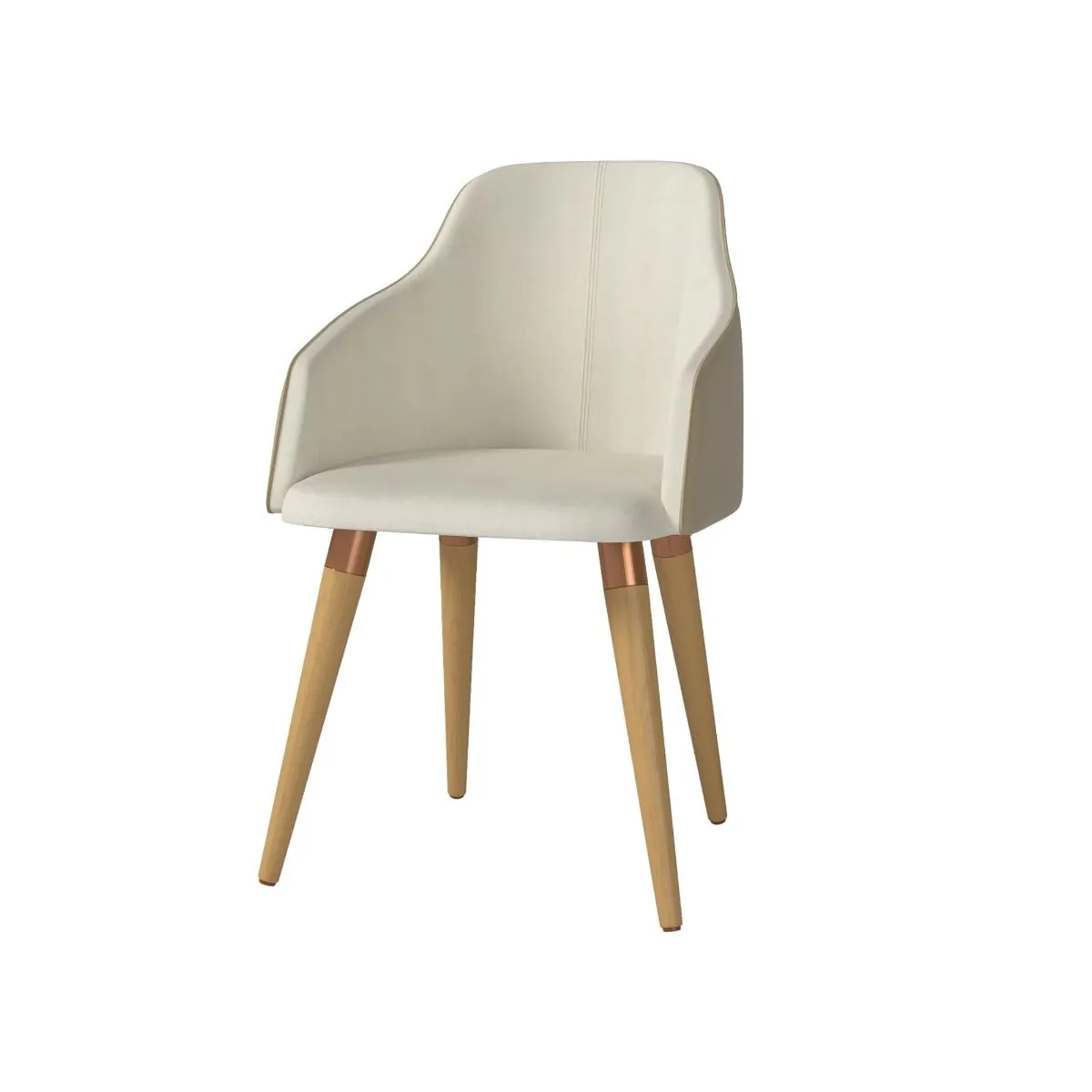 Martha Double-Sided Fabric Leather Accent Chair in Beige