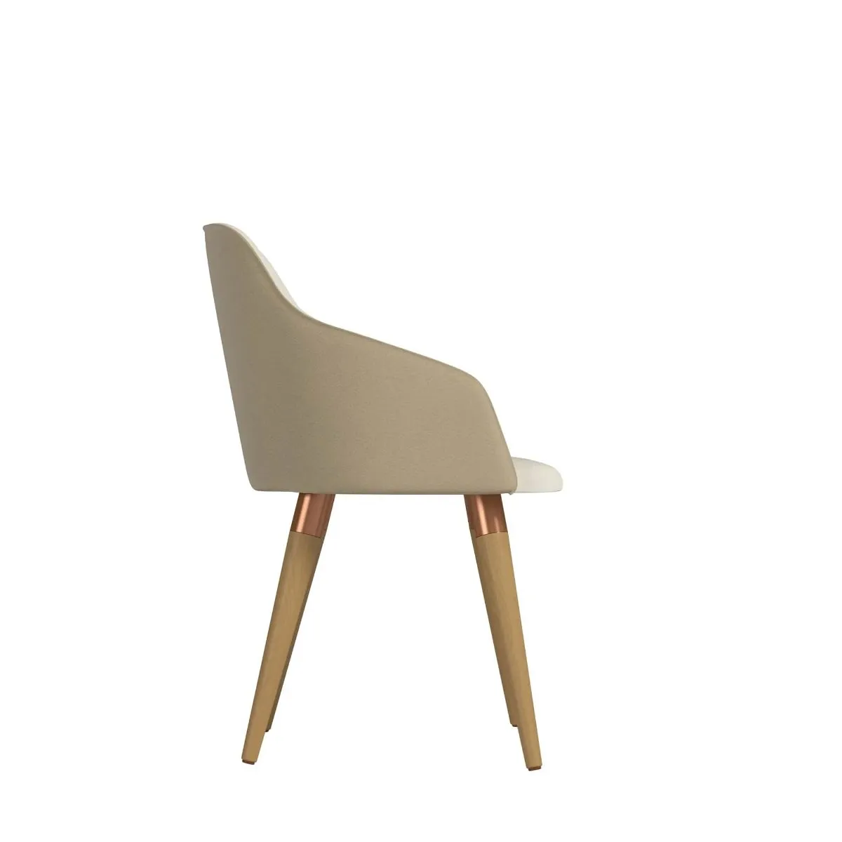 Martha Double-Sided Fabric Leather Accent Chair in Beige