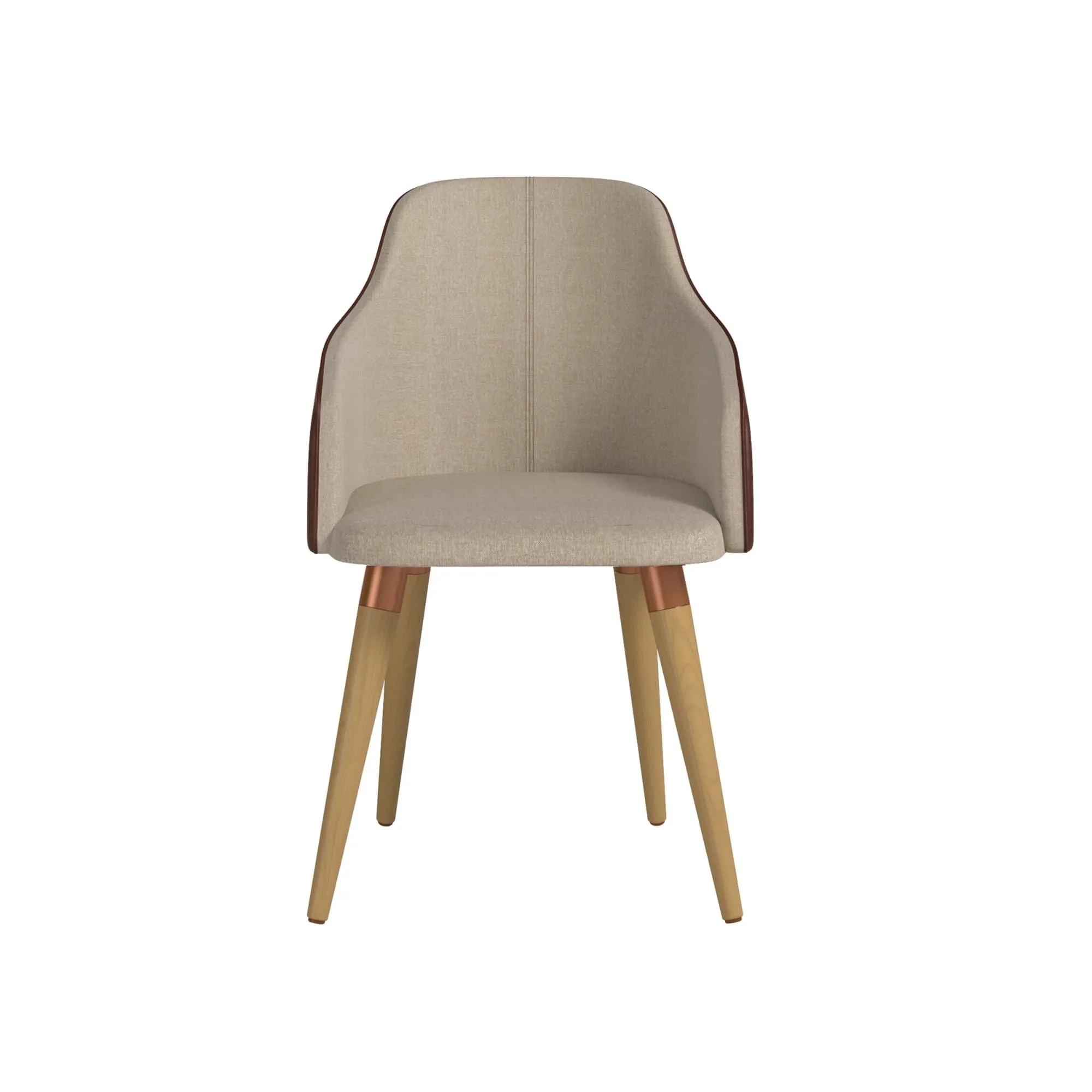 Martha Double-Sided Fabric Leather Accent Chair in Brown - Set of 2