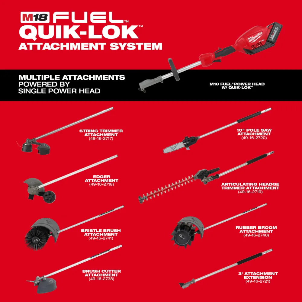 Milwaukee M18 Fuel Quik-Lok Rubber Broom Attachment