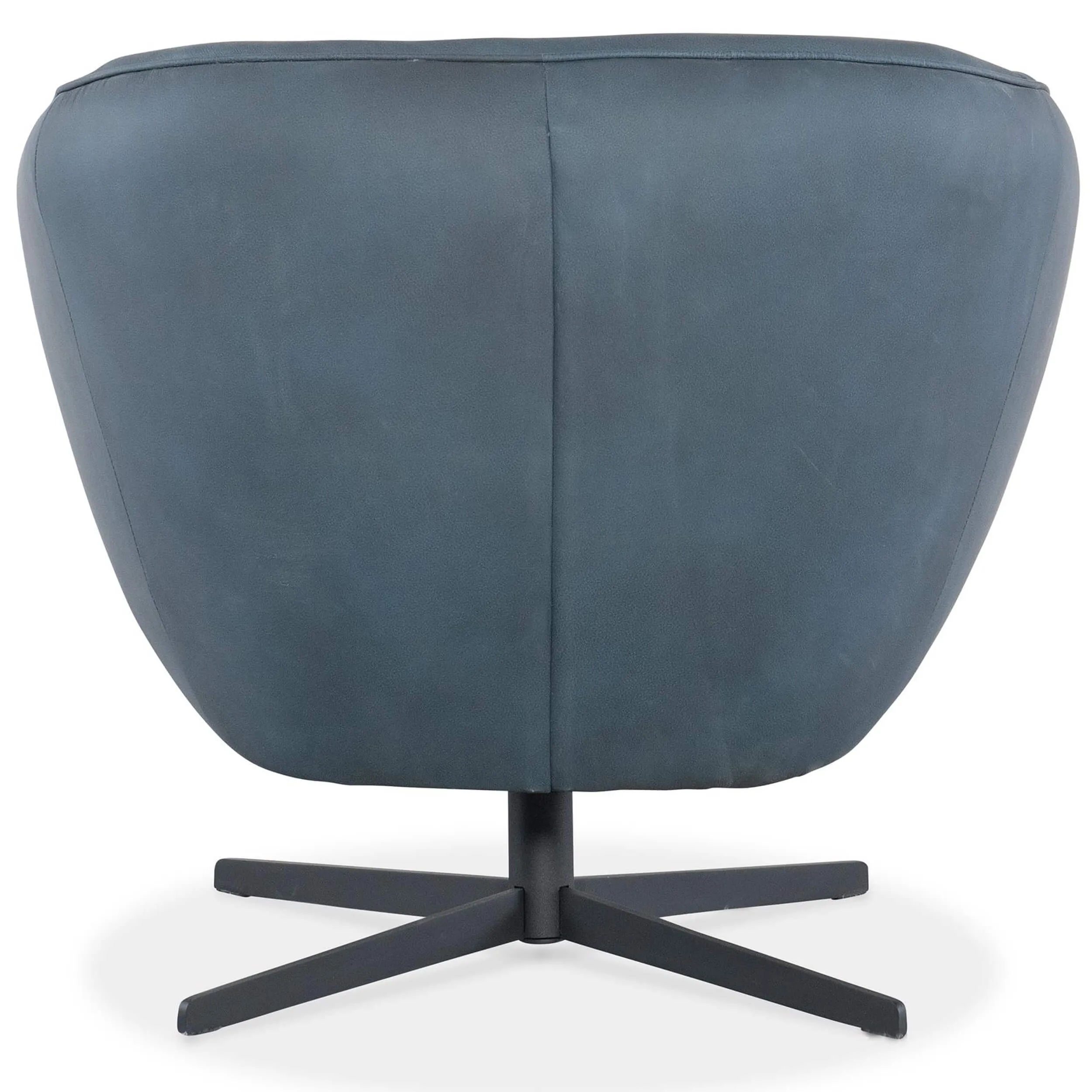 Mina Leather Swivel Chair, Buckskin Navy