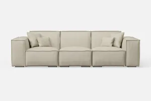 Naples 3 Seater Sofa Cream Leather