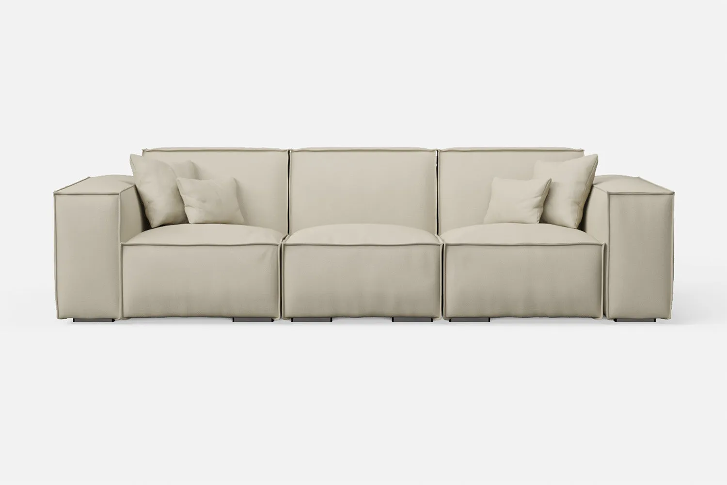 Naples 3 Seater Sofa Cream Leather