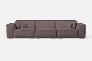 Naples 4 Seater Sofa Rose Taupe Leather