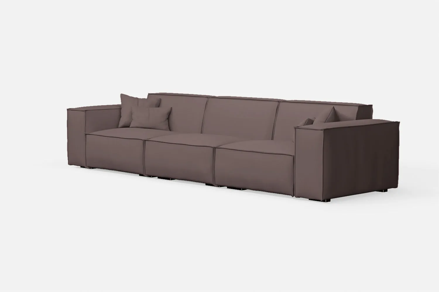 Naples 4 Seater Sofa Rose Taupe Leather